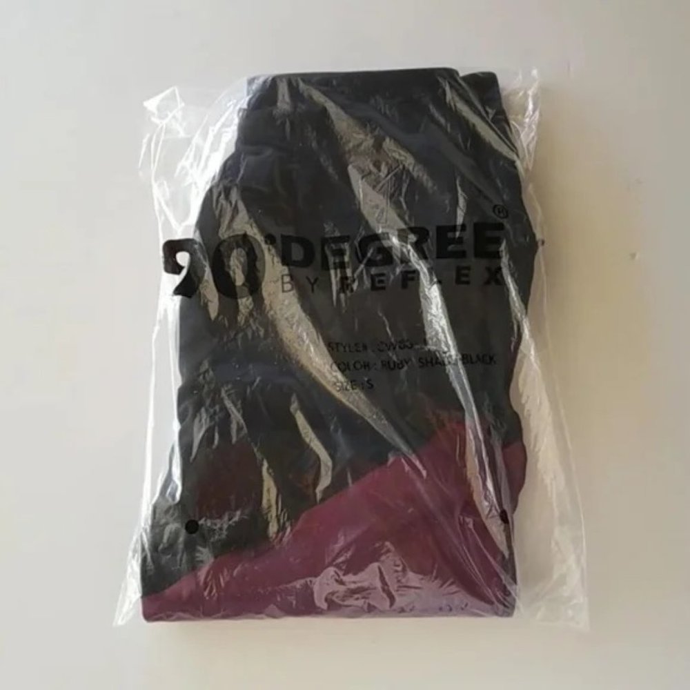 90 Degree BY Reflex Ruby Shade Burgundy Black Colorblock High Waist Leggings S - Picture 12 of 12